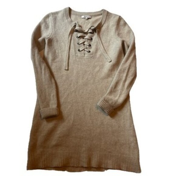 Madewell Ivory Lace Up Sweater Dress Merino Wool Size Small - Picture 1 of 6